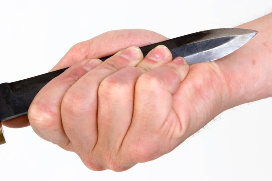 Holding Throwing Knife